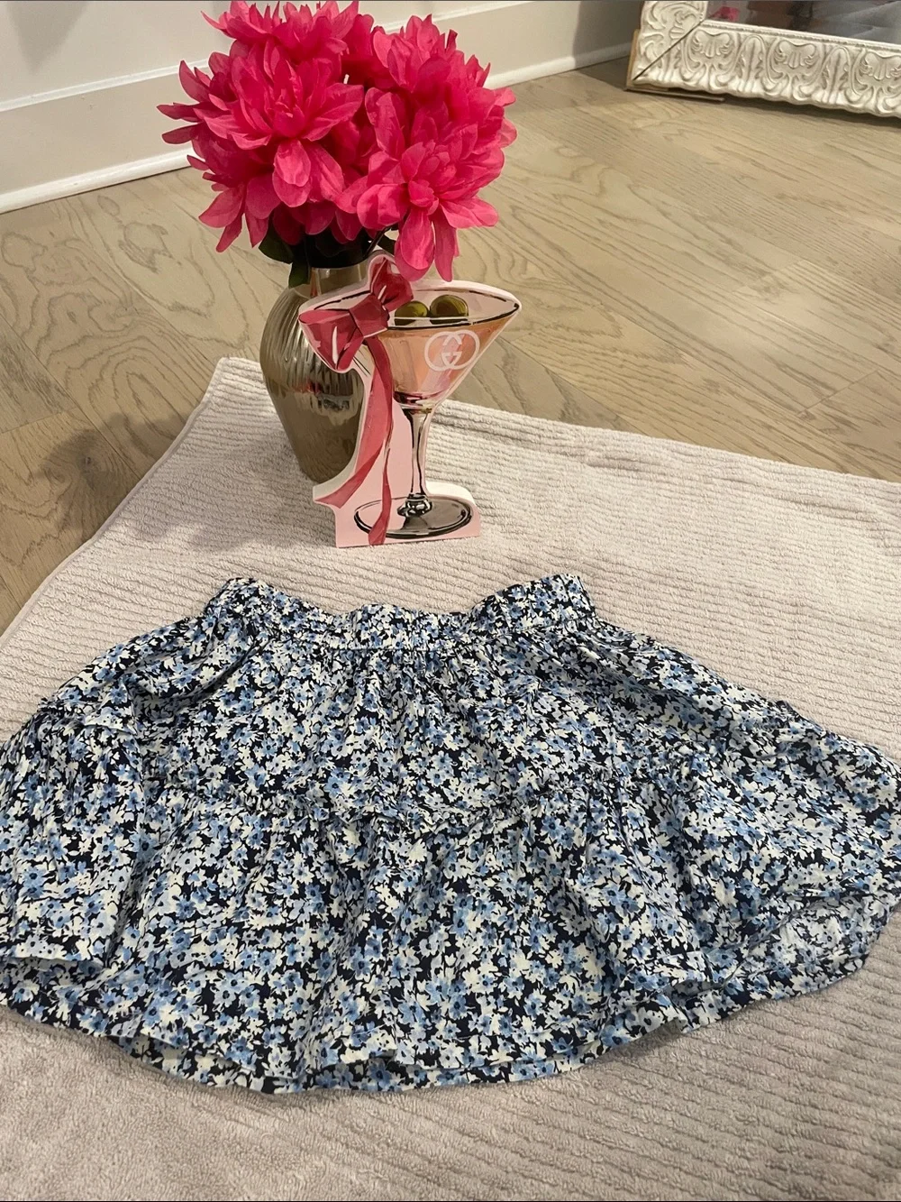GAP Blue & White Floral Tiered Skirt